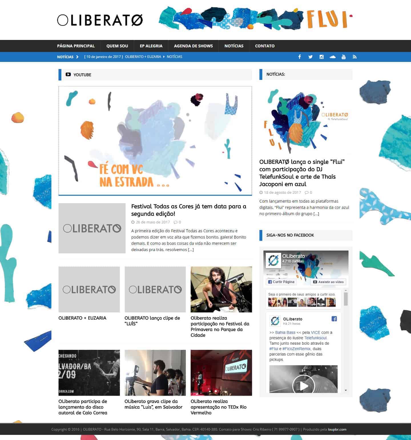 Página principal da banda OLIBERATO.