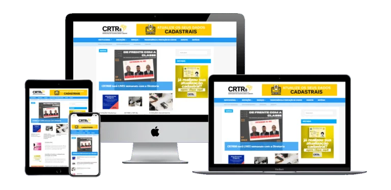 Print da página principal do site da CRTR08.
