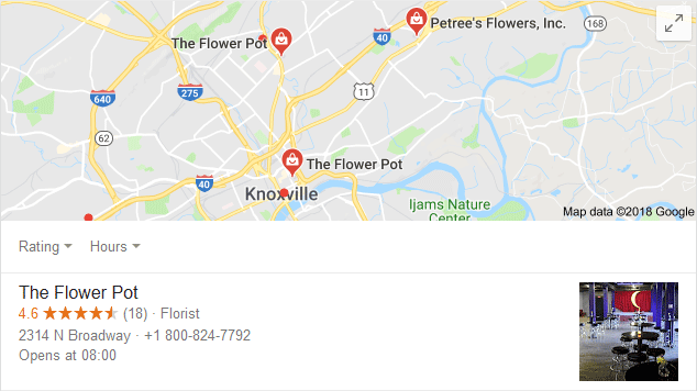 Google também mostra empresas que não têm um site nos resultados locais.