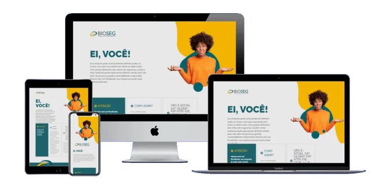 Print da página principal do site da BIOSEG.