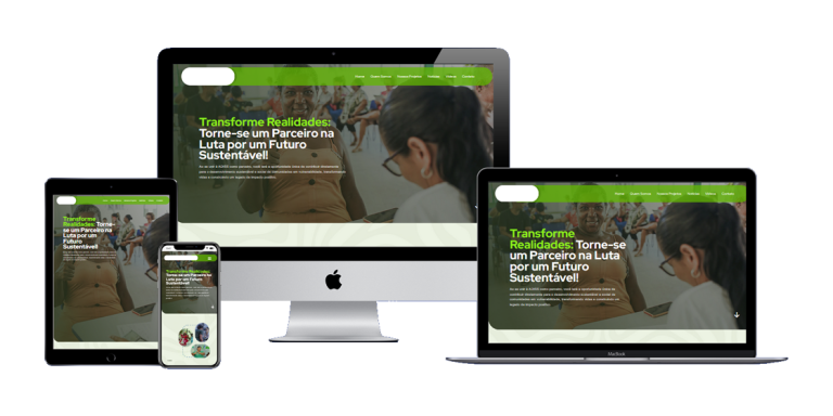 Mockup do site da ADISS exibido em diferentes dispositivos, incluindo desktop, notebook, tablet e smartphone, destacando seu design responsivo.