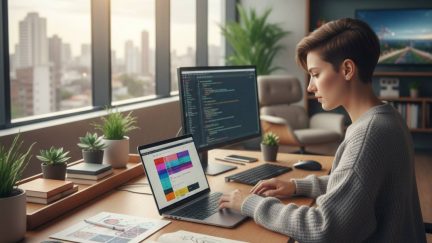Profissional de design de sites em um escritório moderno em Salvador