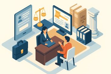Publicidade na advocacia representada por advogado usando o site do escritório no notebook